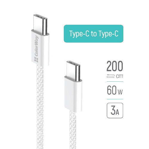 Кабель USB PD Type-C/Type-C ColorWay CW-CBPDCC068-GR 3,0A 60W 2м сірий Житомир