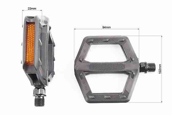 Педалі BMX 9/16" (105x102x23mm) пластикові, чорні HF-701 Київ