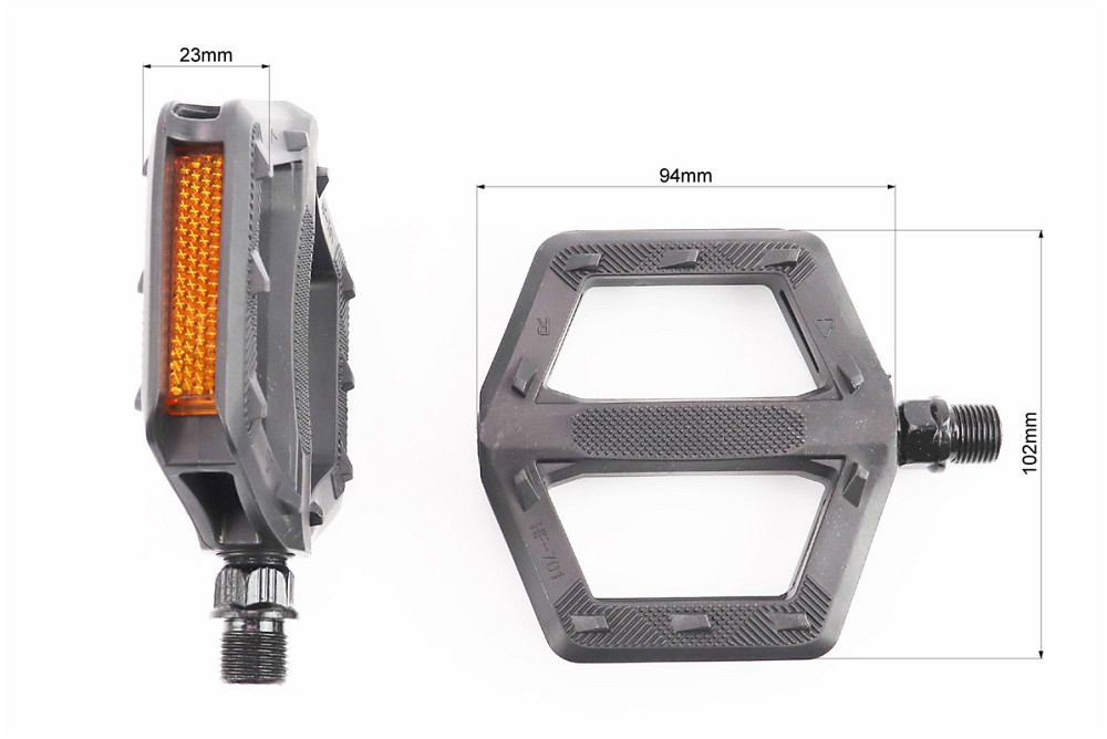 Педалі BMX 9/16" (105x102x23mm) пластикові, чорні HF-701 Київ - фото 2