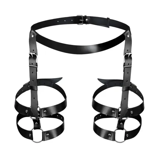 Шкіряні гартери Art of Sex - Melani Leather garters, Чорні XS-M Львов