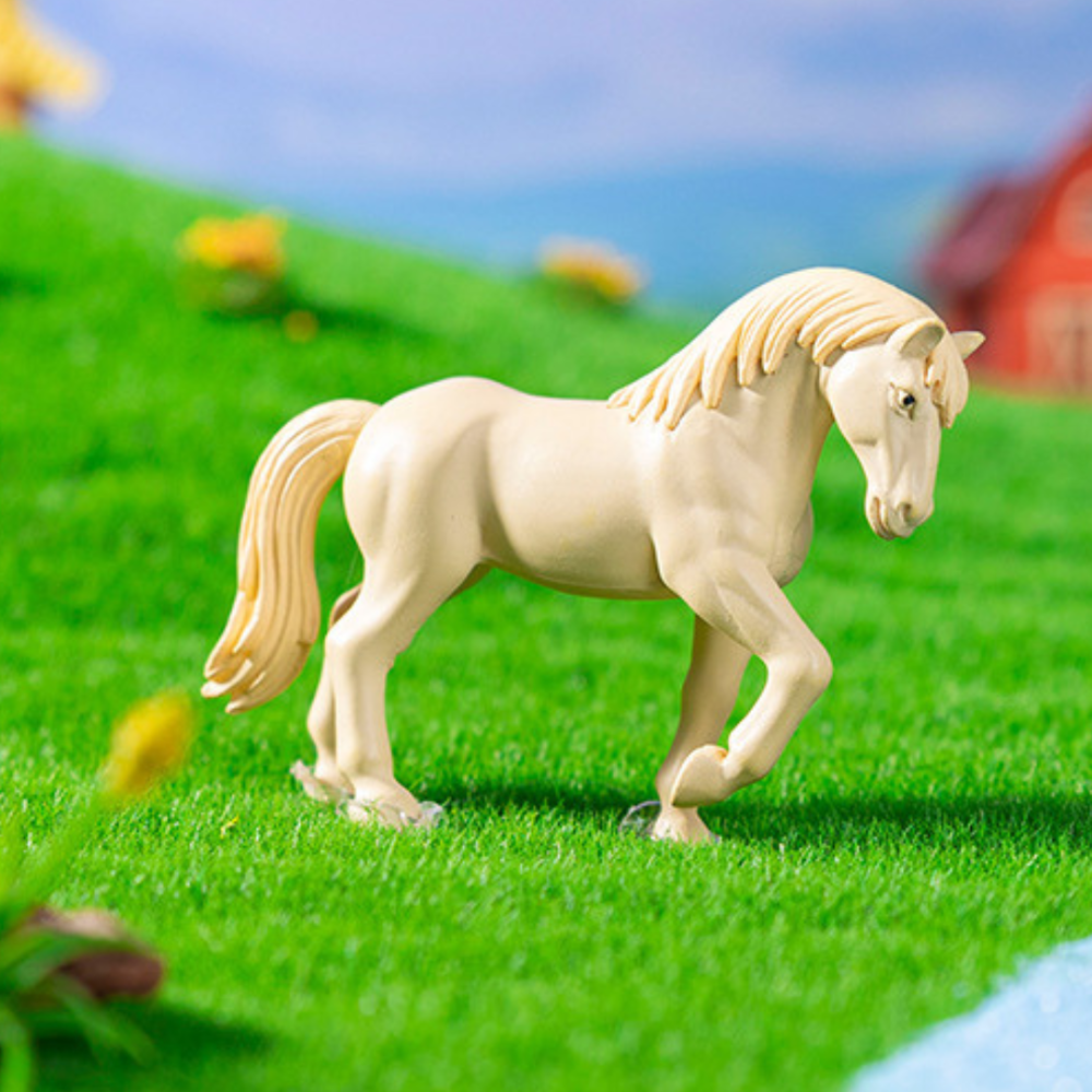 Лошадь фигурки 5.4 х 6.6 см для мини-сада, флорариума, декора Бежевый Одесса - изображение 1