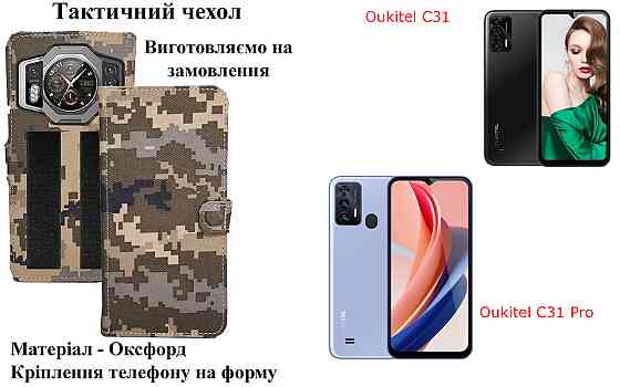 Тактический чехол для Nokia C300, Nokia C310 5G, крепится к снаряжению на липучке Киев