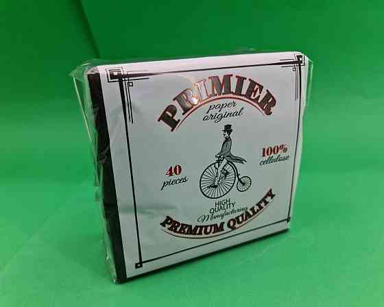 Cалветки паперові 40лист Прем'єр 2-вух шарні Чорна 30х30 (12 пачка) Харків