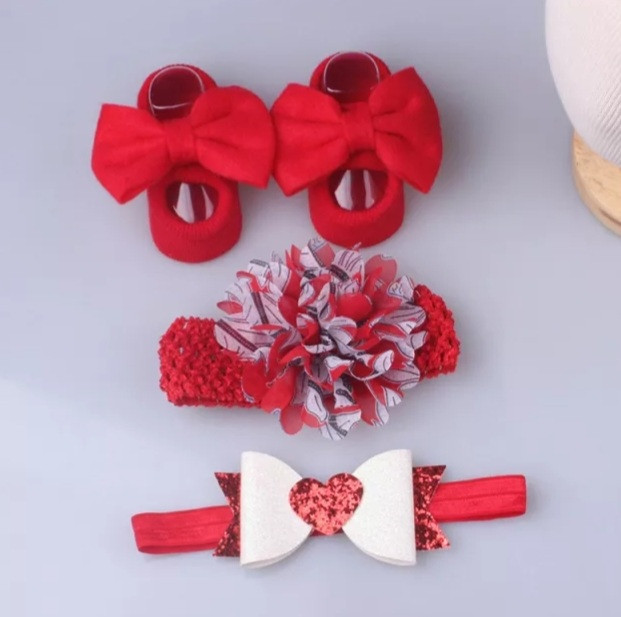 Набор пинетки и повязки универсальный красный Киев - изображение 1