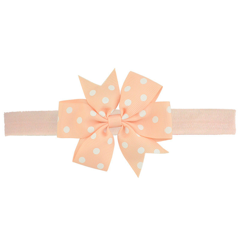 Дитяча пов'язка в горох one size персиковий Київ - фото 1