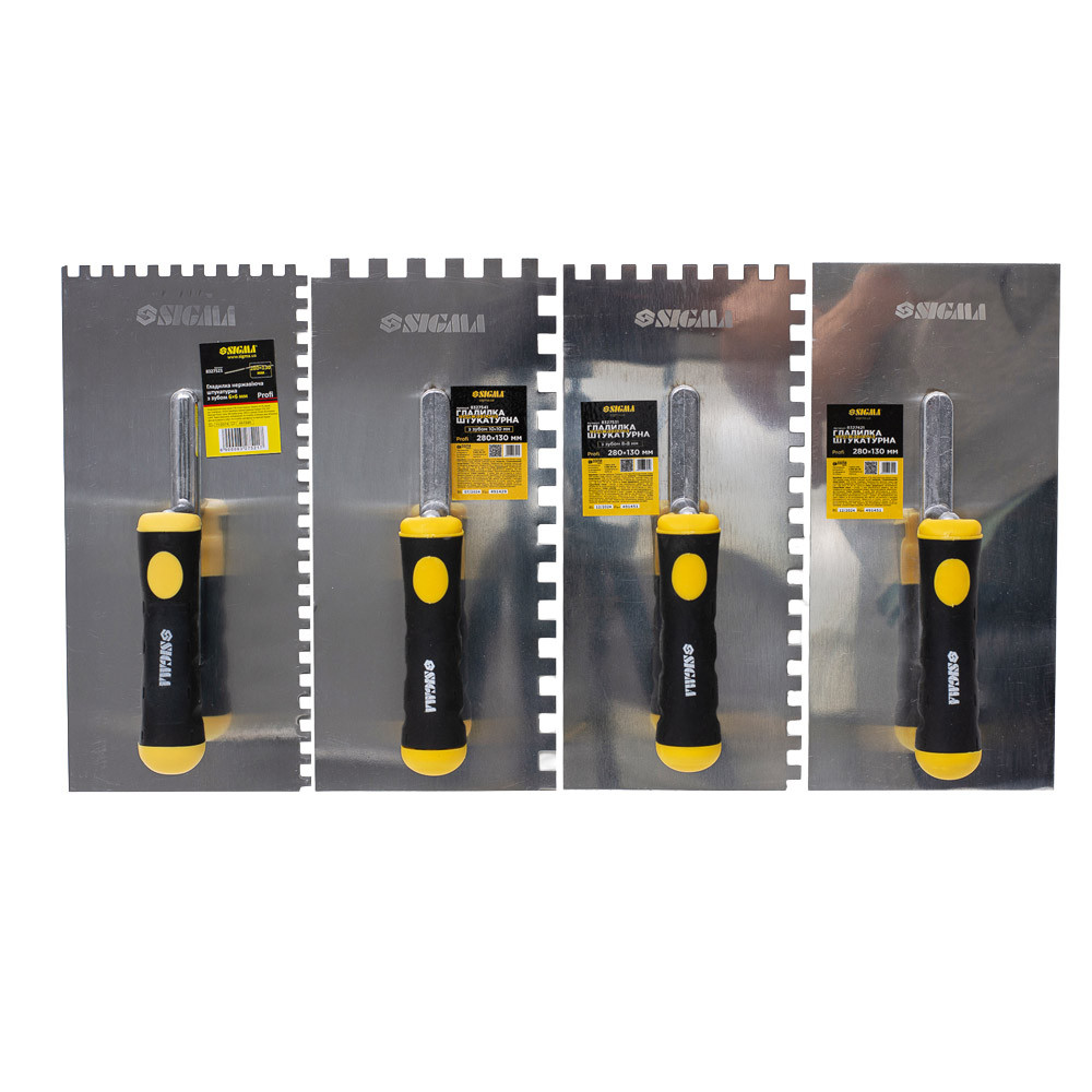 Sigma Гладилка нержавеющая штукатурная Profi 280×130мм c зубом 10×10мм SIGMA (8327541) Коломыя - изображение 6