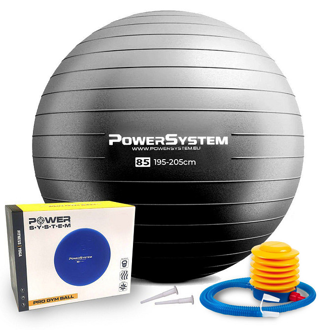 М'яч для фітнесу (фітбол) Power System PS-4018 Ø85 cm PRO Gymball Black Кам'янське - фото 1
