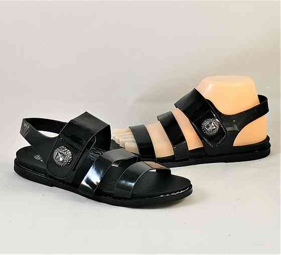 Жіночі Сандалії Босоніжки Чорні Літні Лакові (розміри: 37,38,39) — 8-61 Дніпро