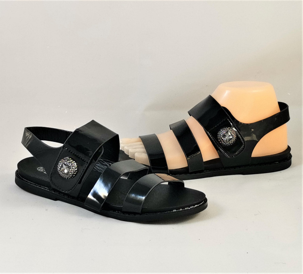 Жіночі Сандалії Босоніжки Чорні Літні Лакові (розміри: 37,38,39) — 8-61 Дніпро - фото 6