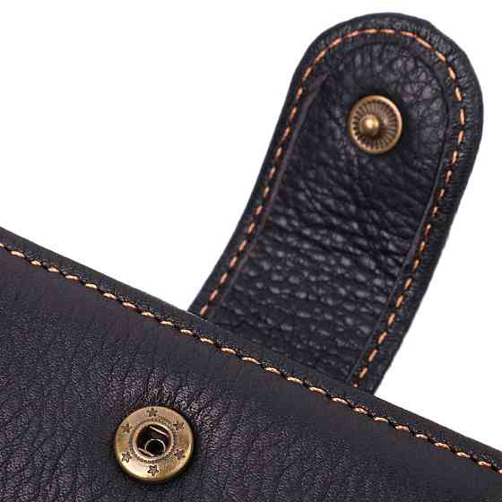 Горизонтальный небольшой кошелек для мужчин из натуральной кожи Vintage sale_15063 Черный Киев