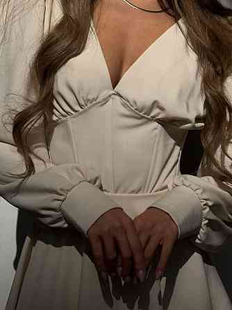 Жіноче романтичне мініплаття-комбінезон костюмка Бежевий, 46/48 Одеса