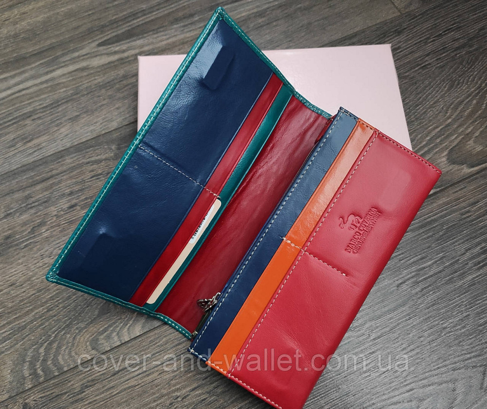 Стильний бірюзовий жіночий гаманець із гладкої шкіри на магнітах Marco Coverna Київ - фото 2