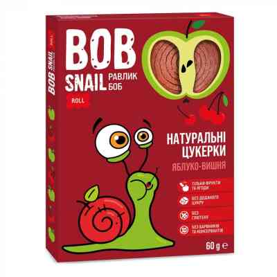 Конфета Bob Snail Улитка Боб Яблучно-вишневий 60 г (4820162520347) Винница
