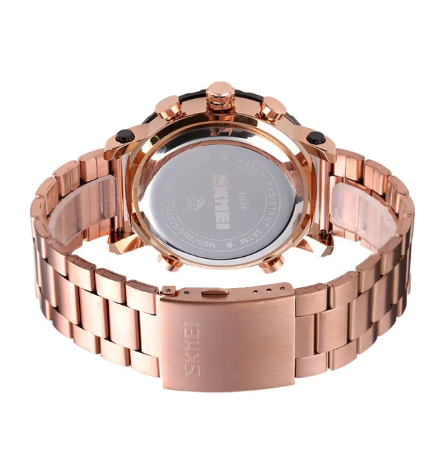 Чоловічий годинник Skmei 1636 з браслетом Рожеве золото Вінниця - фото 7