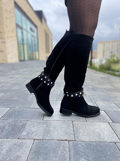 Nivelle Жіночі чоботи зимові з натуральної замші чорні / Чоботи замшеві 5466/2517 р. 37-40 Коломыя - изображение 10