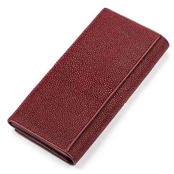 Кошелек женский STINGRAY LEATHER 18097 из натуральной кожи морского ската Бордовый Киев