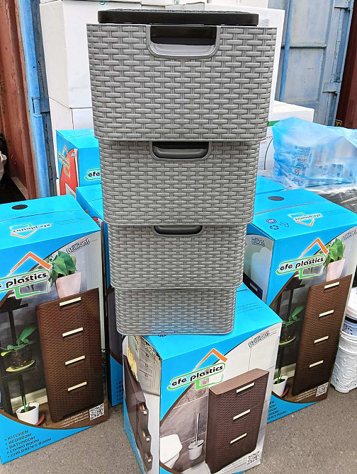 Комод пластиковий "BRILLIANT" 4 ящика 81х38х33 Efe plastics Сірий Одеса - фото 5