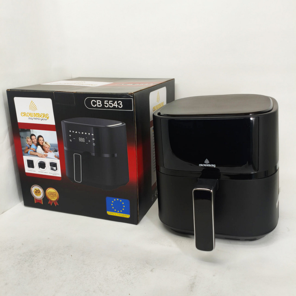 Аэрогриль-фритюрница с сенсорным дисплеем Crownberg CB-5543 1500Вт 4л, Фритюрница без масла и жира LX-21 Львов - изображение 8
