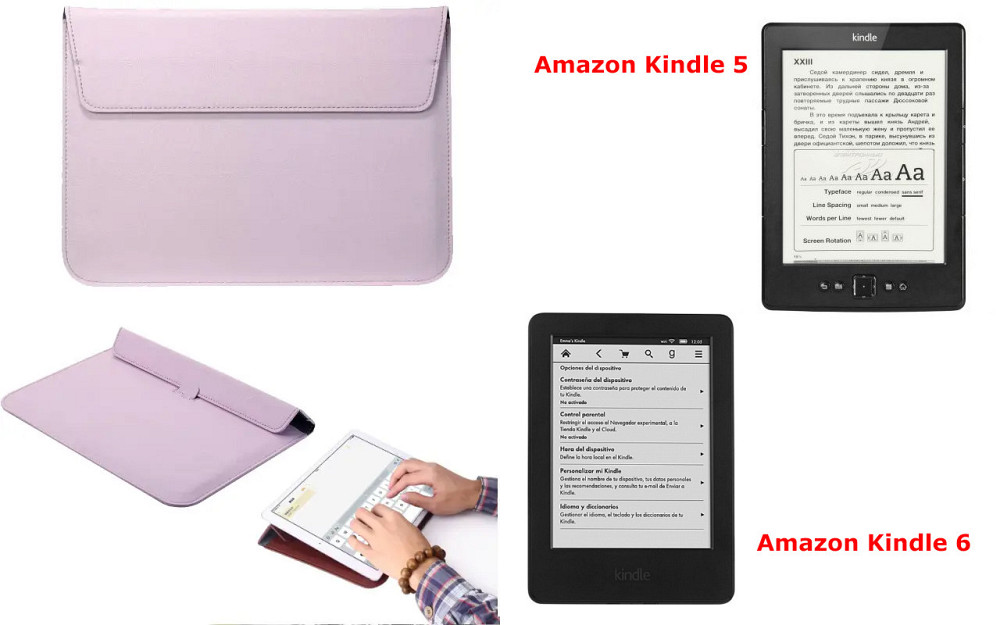 Чохол-конверт VitoCase для Amazon Kindle 5, Amazon Kindle 6, з функцією підставки для книги Коричневий Київ - фото 1