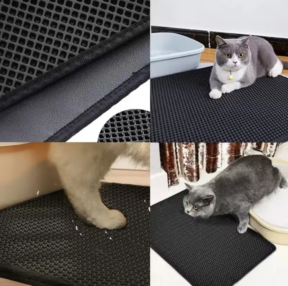 Коврик двойной для кошачьего туалета 30 на 30 черный Киев - изображение 4