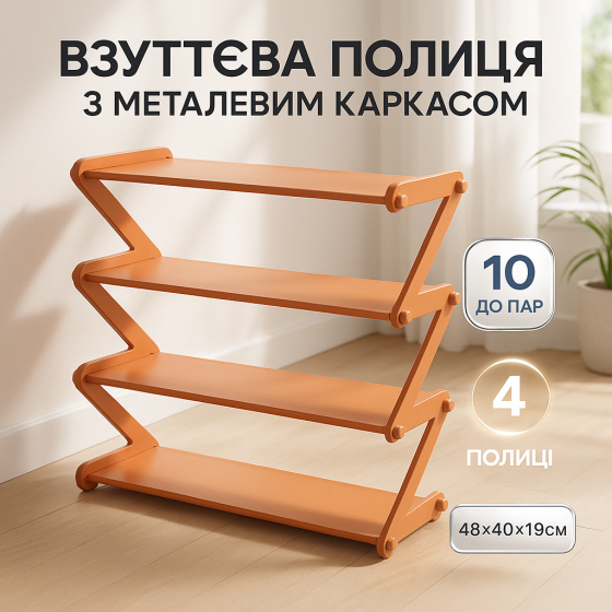 Шафа для зберігання взуття 6 секцій Shoe, Складана стійка для взуття Легка полиця SJ-25 Львів