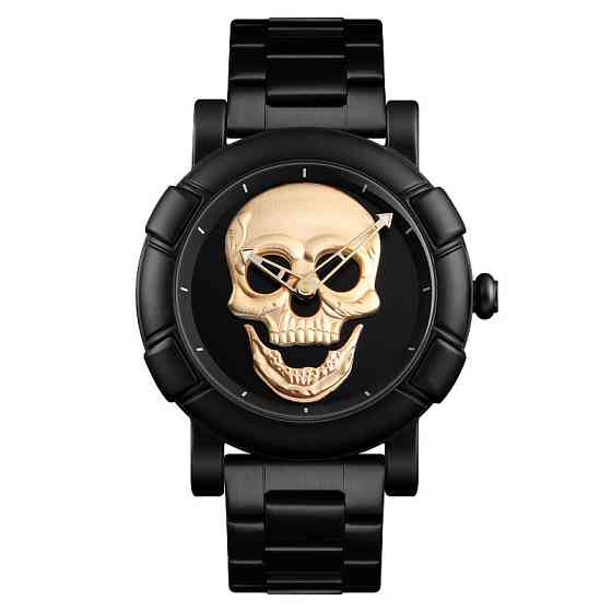 Оригинальные часы Skmei Skull 9178 Black Gold Винница