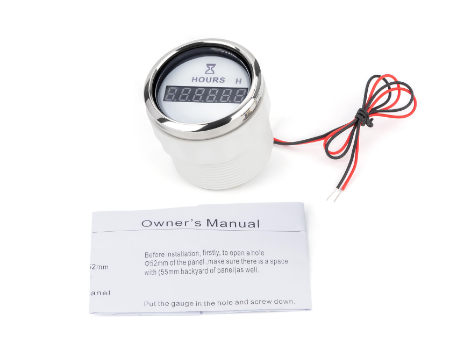 Цифровой Счетчик Моточасов I Gauge 52Mm (Белый) Led Дисплей Днепр