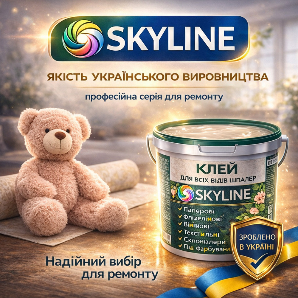 Клей для шпалер Skyline 5 кг універсальний суперміцний для скловолокна і важких шпалер, готовий без запаху Харків - фото 7