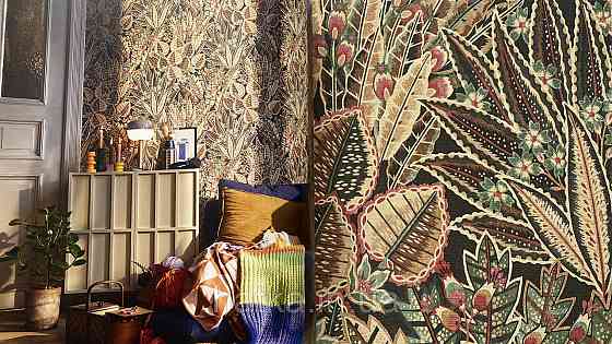 Шпалери вініл на флізеліні AS creation Metropolitan stories By Time 0,53х10 джунглі листя бордо зелені Київ