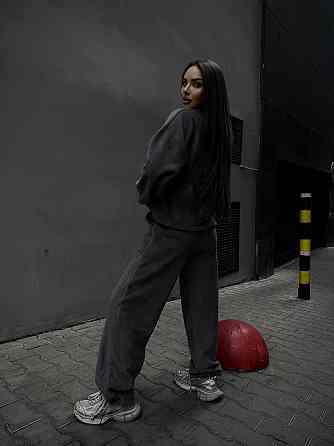 Женский удобный теплый костюм из флиса двусторонний Графит, 46/48 Одесса