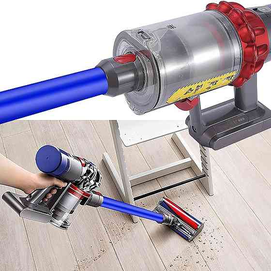 Телескопічна подовжувальна трубка для Dyson V7 V8 V10 V11 V15, алюмінієва 73 см, швидкоз'ємне з'єднання, з контактами, синя Київ