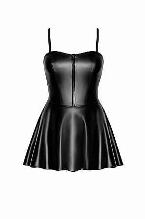 Сукня Noir Handmade F308 Dreamer, XL, міні, під латекс, відкриті плечі, спідниця кльош, блискавка спереду Sex Aura Київ
