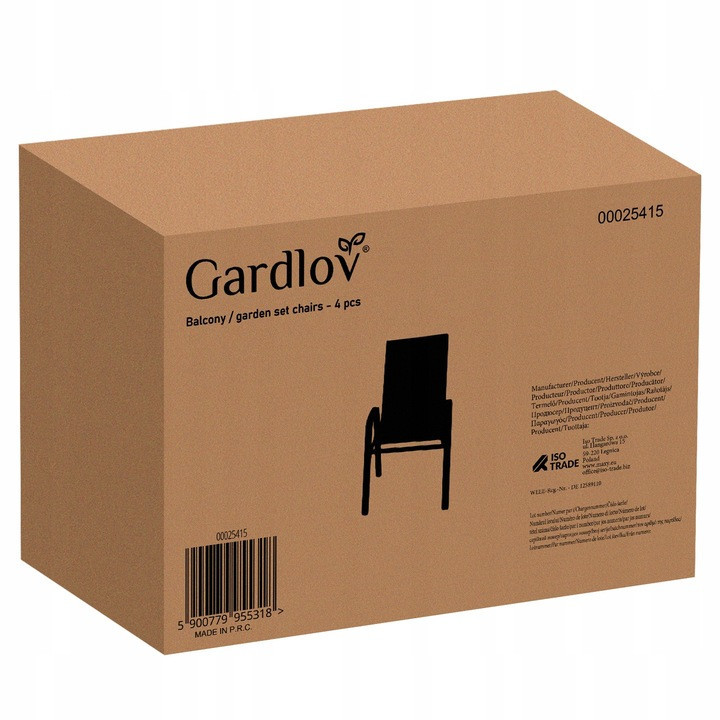 Набор металлических стульев 4 шт для сада, террасы или балкона Gardlov (25415) Нововолынск - изображение 9