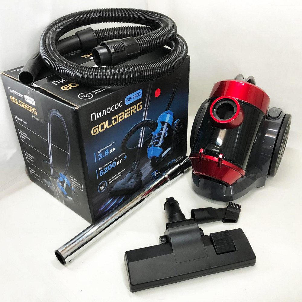 Пылесос вакуумный с контейнером для сбора пыли на 3 л GOLDBERG GB-9903 6200 Вт Мощный. Цвет: красный SD-96 Львов - изображение 2