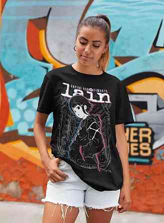 Футболка аниме Сериал Експериментс Лаин Кйберпунк оверсайз (S/M/L) Черний AnimeJ0241 Днепр