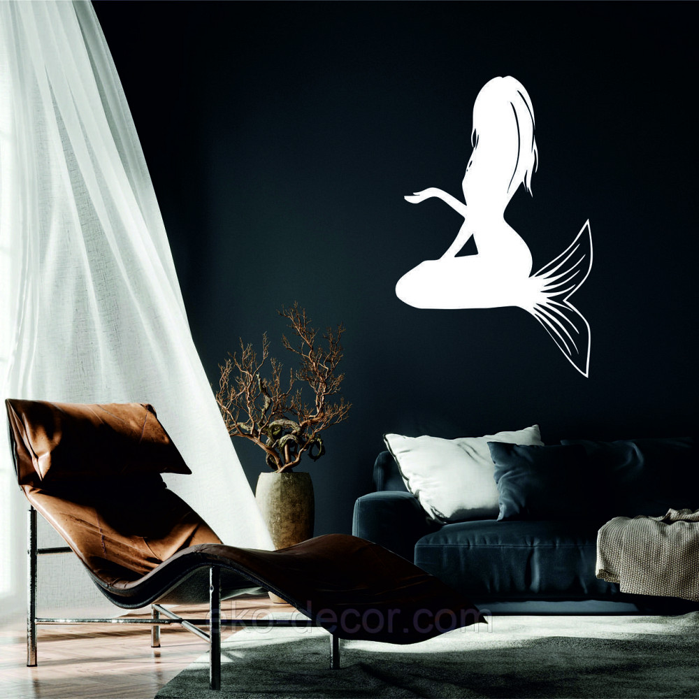 Декоративное настенное 3D Панно «Русалочка» Декор на стену с объемом 50*35 си, Белый Киев - изображение 1