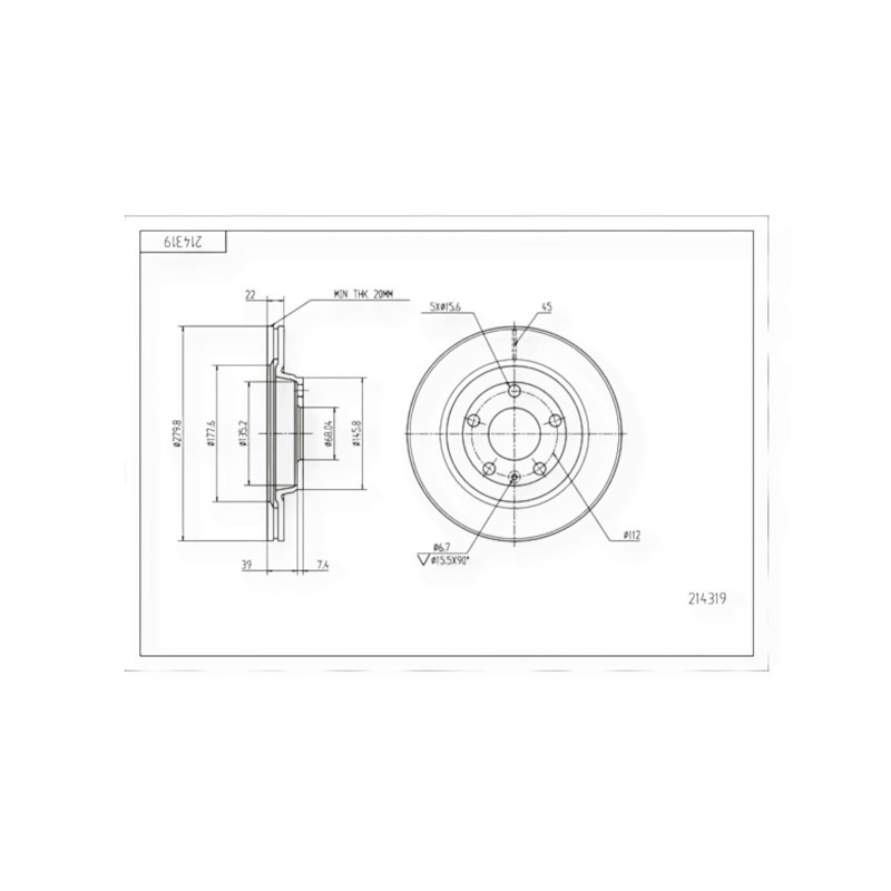 Диск тормозной автомобиль Фольцваген Passat B5, автомобиль Ауди A4 (1996-2000), передний (280mmx22mm) Мукачево - изображение 1