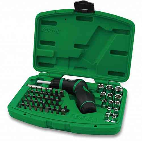Набір торцевих головок і біт TOPTUL 1/4" з трещоточной викруткою GAAI5401 Одеса