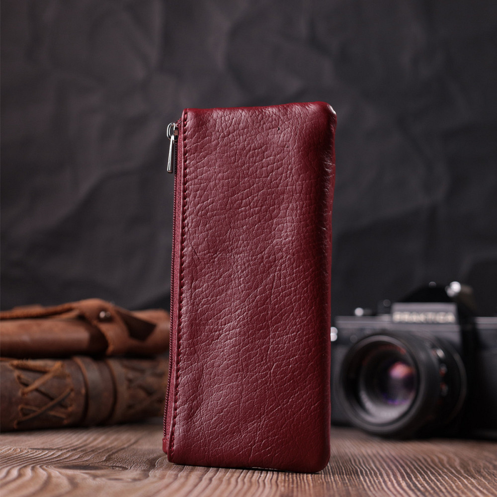 Кожаная ключница на молнии ST Leather 22558 Бордовый Киев - изображение 9