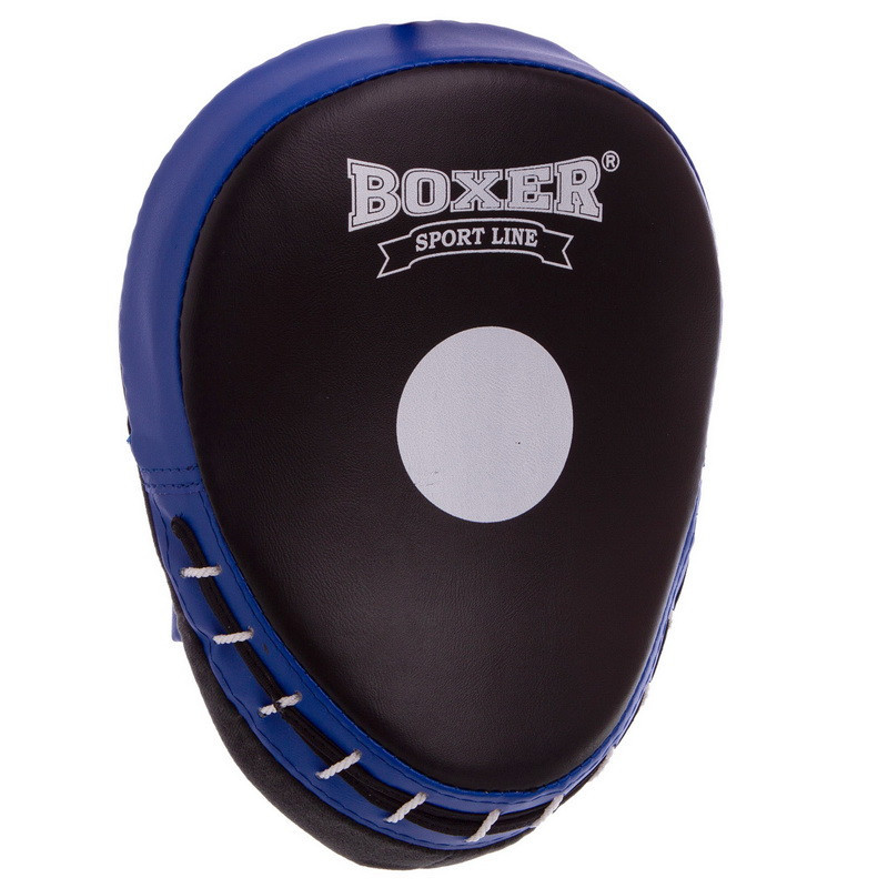 Лапа вигнута для боксу та єдиноборств BOXER Еліт 2013-01 розмір 23х19х4,5 см чорний-синій Київ - фото 2
