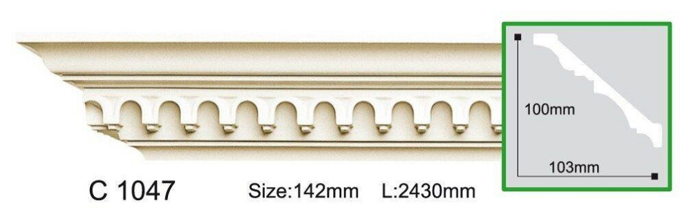 Карниз полиуретановый с орнаментом Gaudi Decor C 1047 Днепр - изображение 1