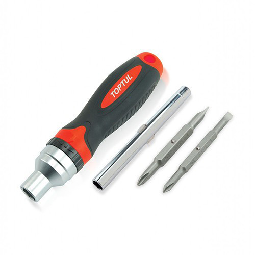 Викрутка-тріскачка з набором насадок TOPTUL 7-в-1 GAAR0402 Одеса - фото 1