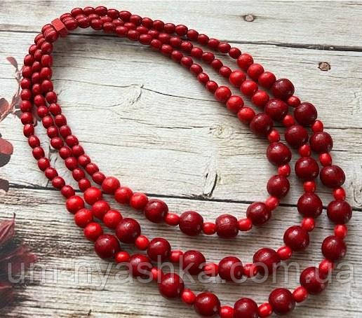 Бусы деревянные красные Кривой Рог - изображение 1