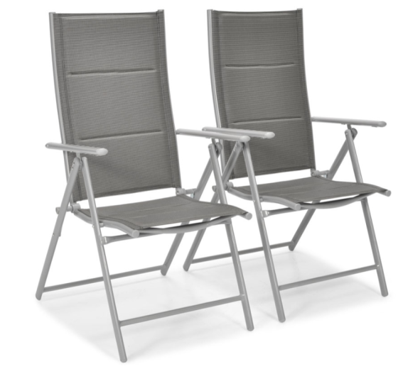 Складной садовый стул MODENA eDomator алюминиевый с регулировкой спинки, Серебряный (Польша) Киев