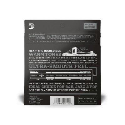 Струны для гитары D'Addario XL Chromes Bass Regular Light 5-String (45-132) (ECB81-5) Винница - изображение 3