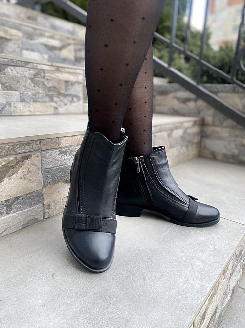 Maxi Черевики жіночі Maxi чорні натуральна шкіра 36-38 (1076) Коломыя - изображение 8