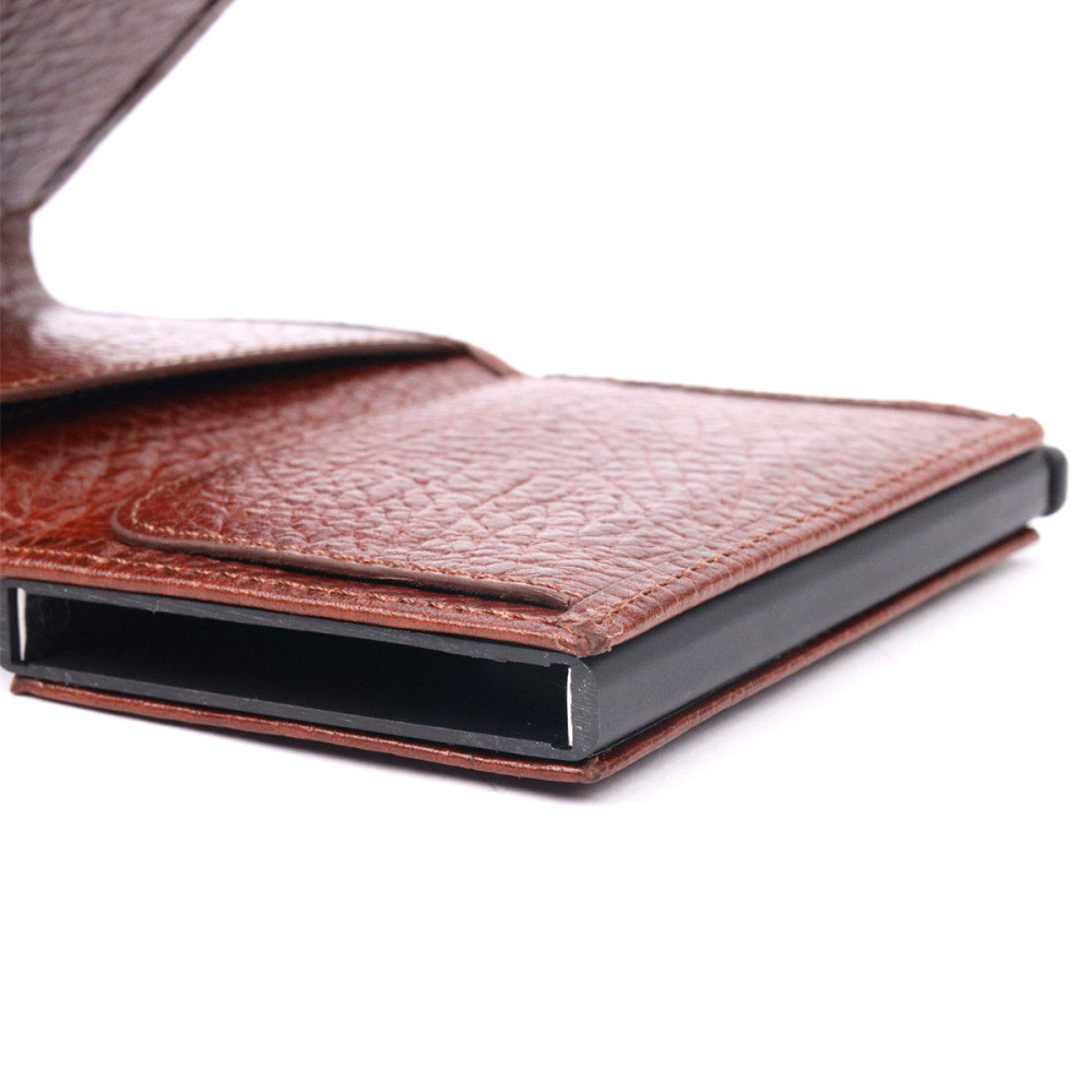 Візитниця з натуральної крупнозернистої шкіри KARYA 20979 Коричневий Київ - фото 7