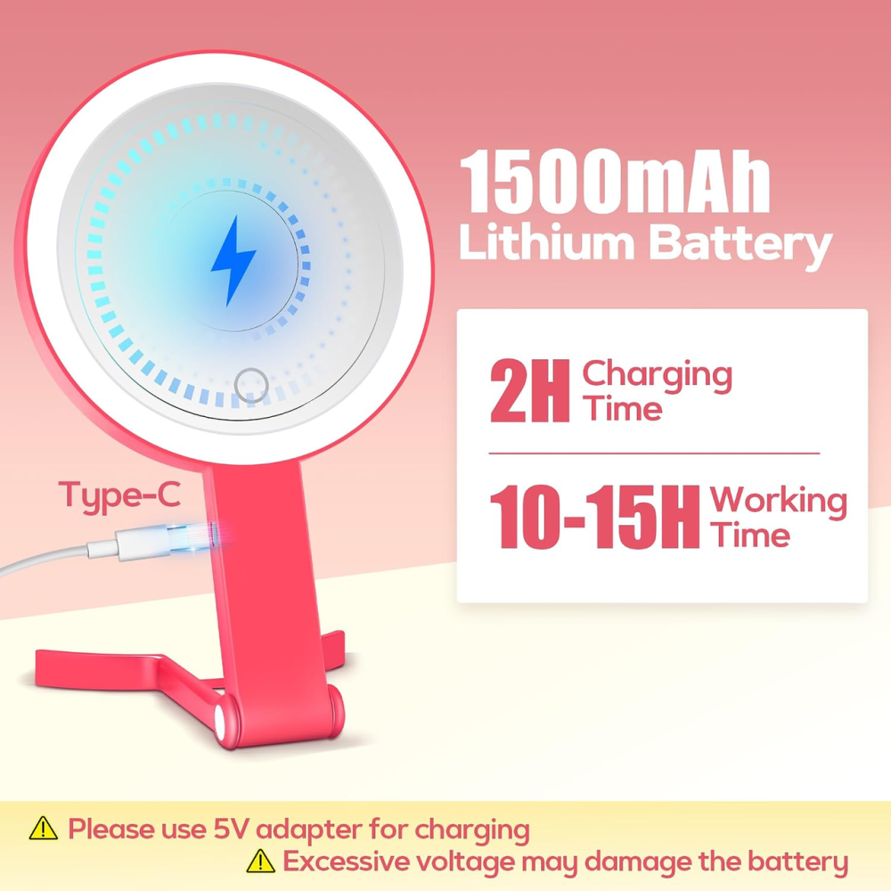 Дзеркало для макіяжу B Beauty Planet 30X/1X, 56 LED, 3 режими світла, акумулятор 1500 мАг, Type-C, складне, біле Київ - фото 8