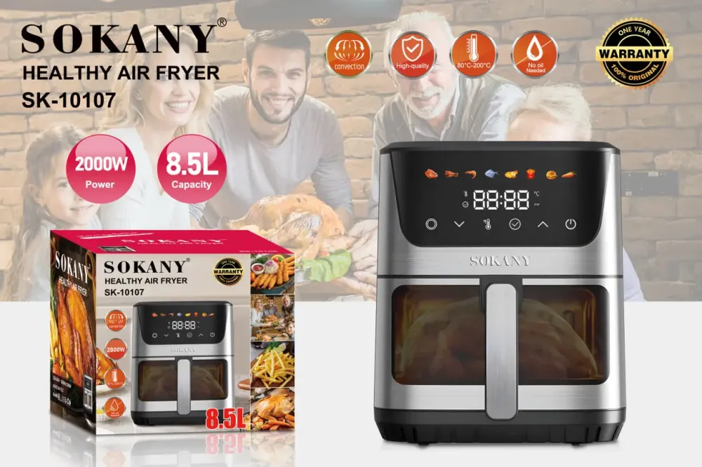 Аэрогриль-фритюрница SOKANY SK-10107 на 8,5 л 2000 Вт Коломия - фото 2