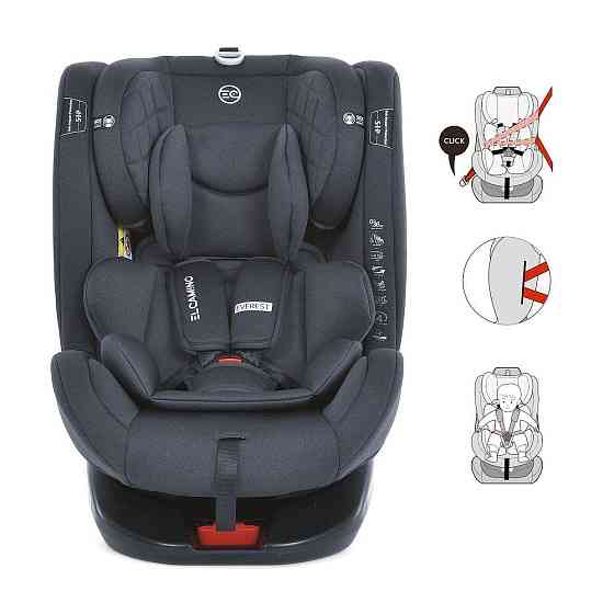 Автокрісло дитяче El Camino EVEREST Dark Gray 0-36кг 5-точкові ремені безпеки ISOFIX 360º Темно-сіре (ME 1114) Чернігів